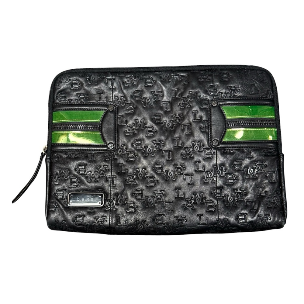 L.A.M.B. Black and Green Laptop Bag